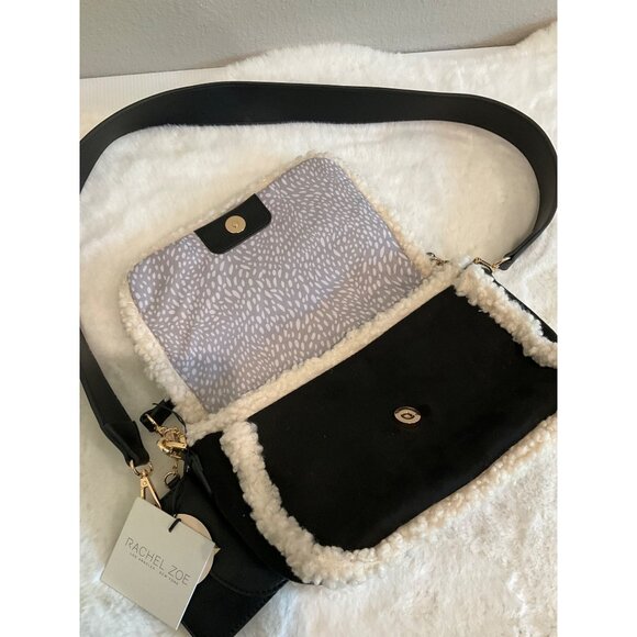 Rachel  Zoe New Black Sherpa bag with coin purse - Picture 3 of 5